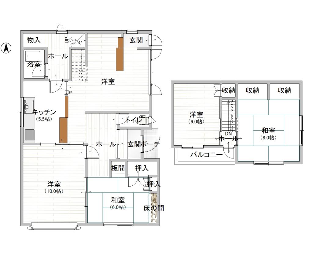 帯広市西18条南4丁目の店舗付き中古住宅 間取り