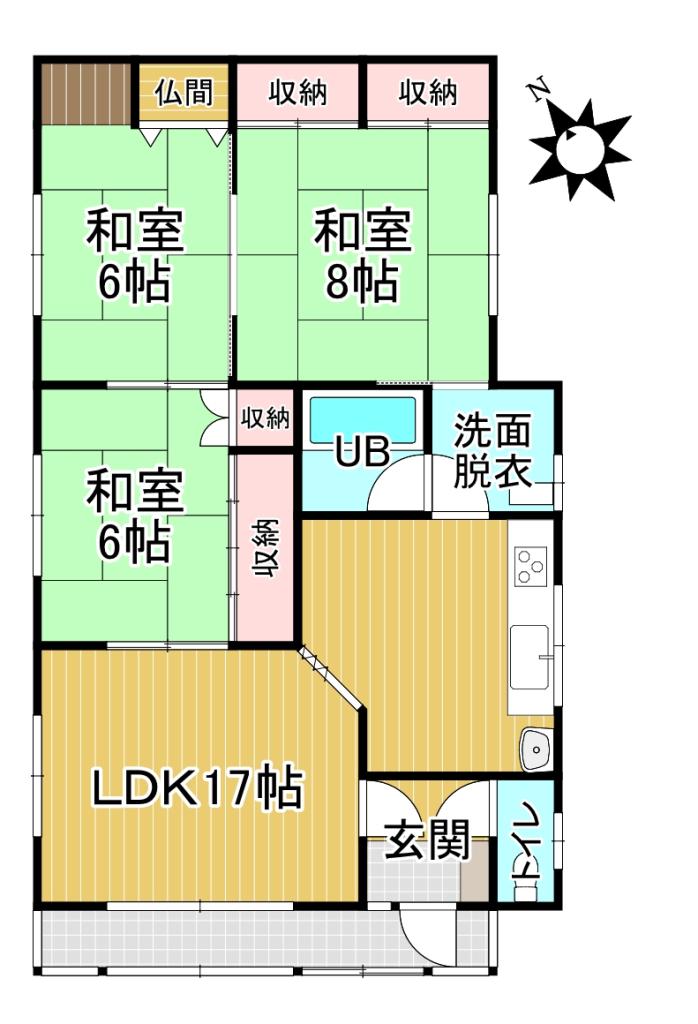 ♪南道路♪清水町北１－４＿中古住宅 間取り