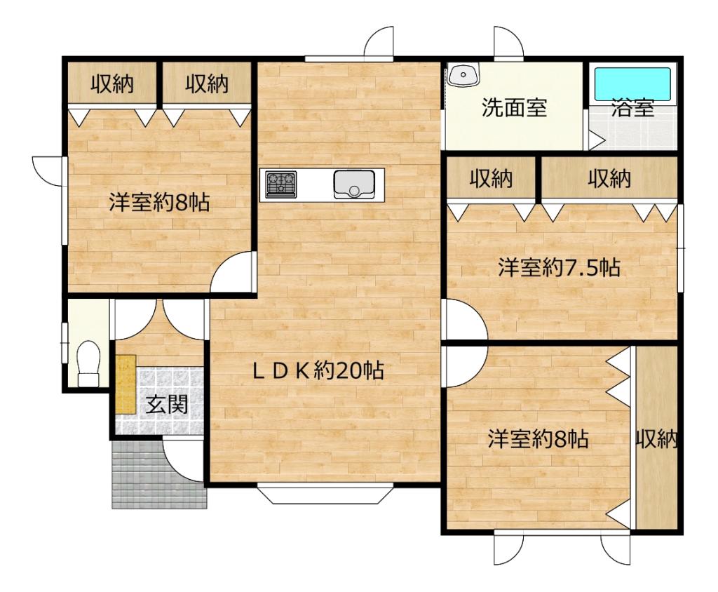 【リフォーム中】池田町東2条7-33 間取り