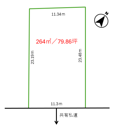帯広市空港南町南11線西　売土地 間取り