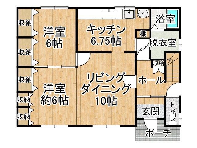 自由が丘５丁目【南北二方道路付き！４ＬＤＫＫ一戸建て！】 間取り