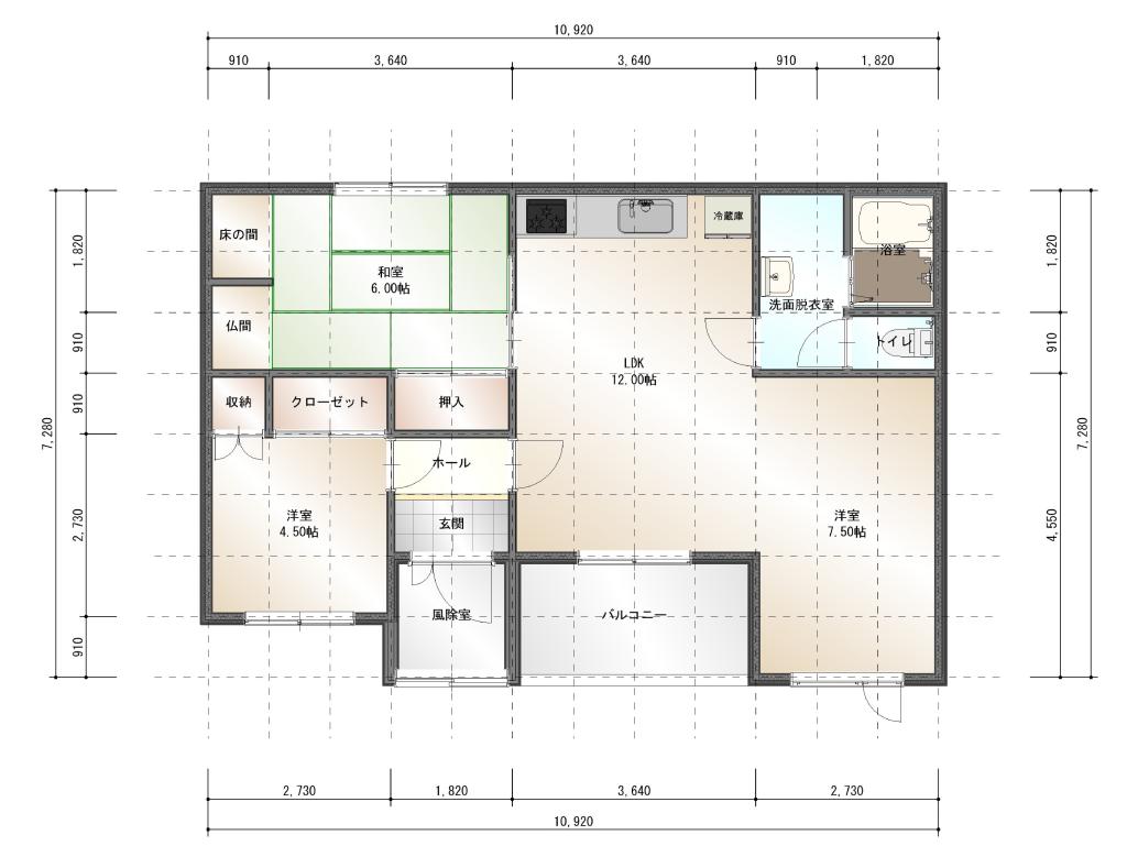 清水町御影　平屋中古住宅 間取り