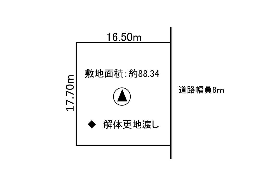 売土地（解体更地渡し）大空町5丁目　88.34坪 間取り
