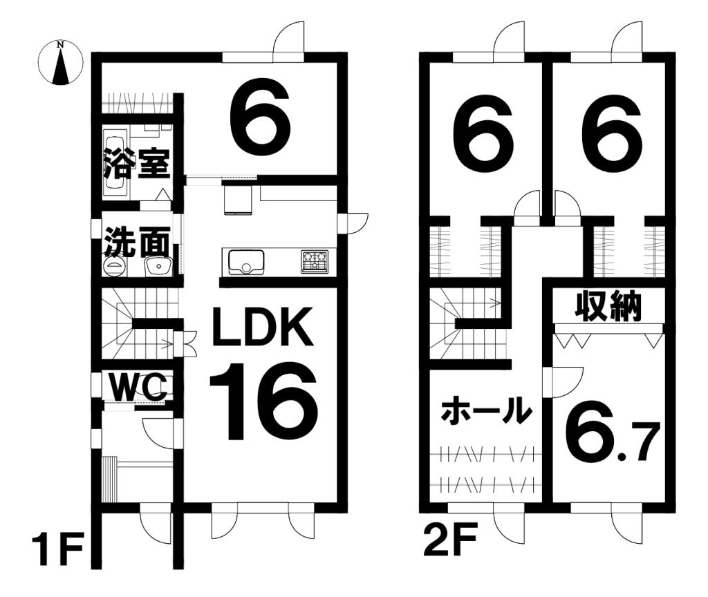 帯広市西20条南4丁目B棟　新築物件 間取り