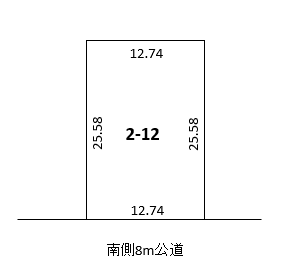 【価格改定】西14条北1丁目(南付)　売地  間取り