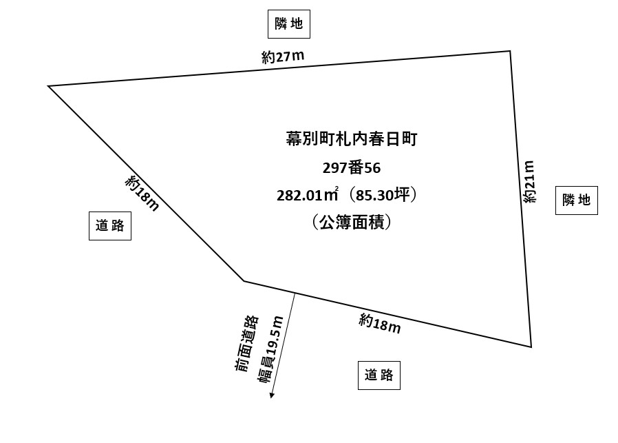 幕別町札内春日町297番56（南道路）【売土地：85.30坪】 間取り