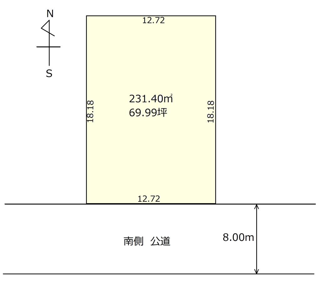 帯広市西21条南2丁目　南向き売地　解体更地渡し 間取り