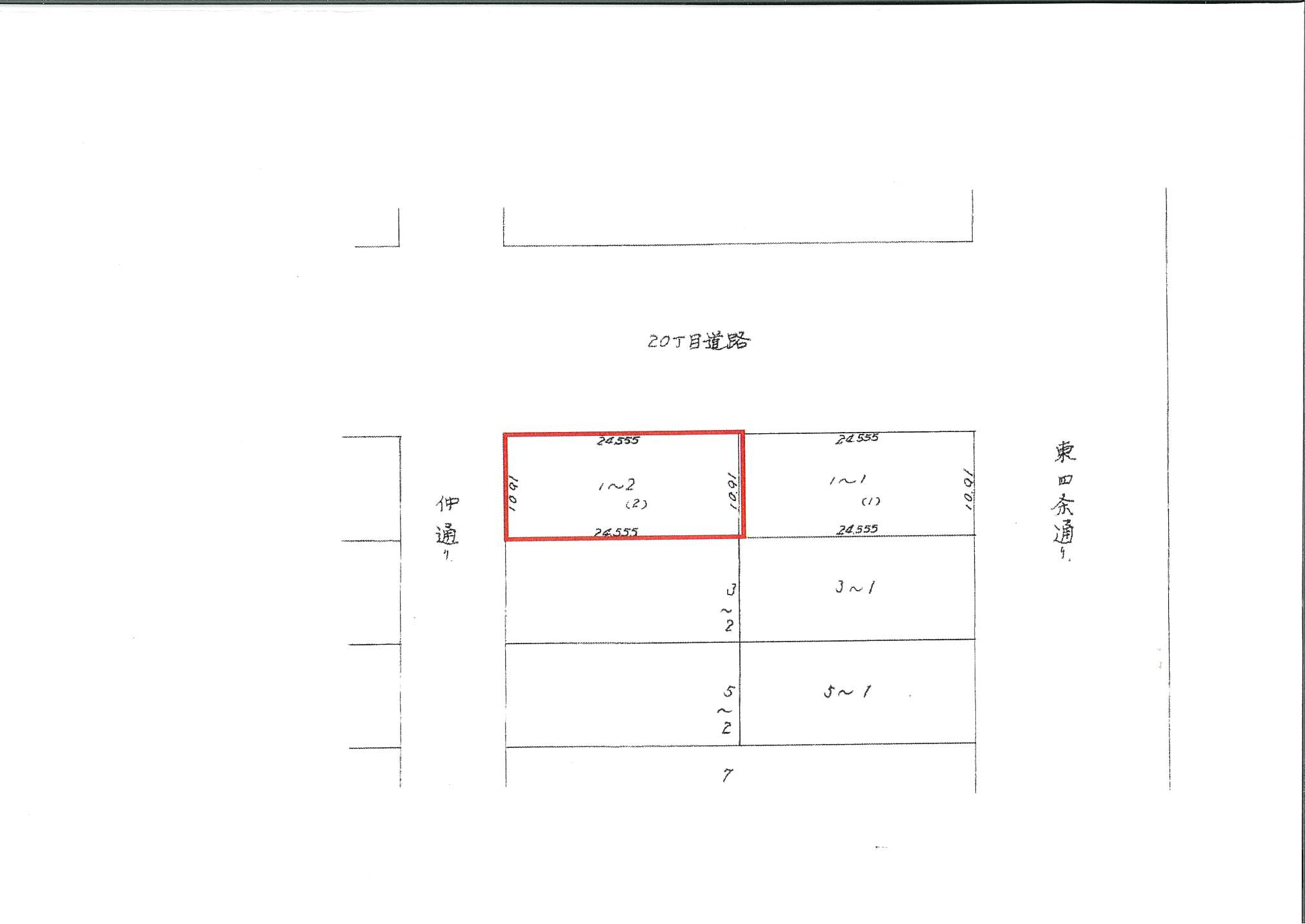 光南小学校　第四中学校区域　北西角地 間取り
