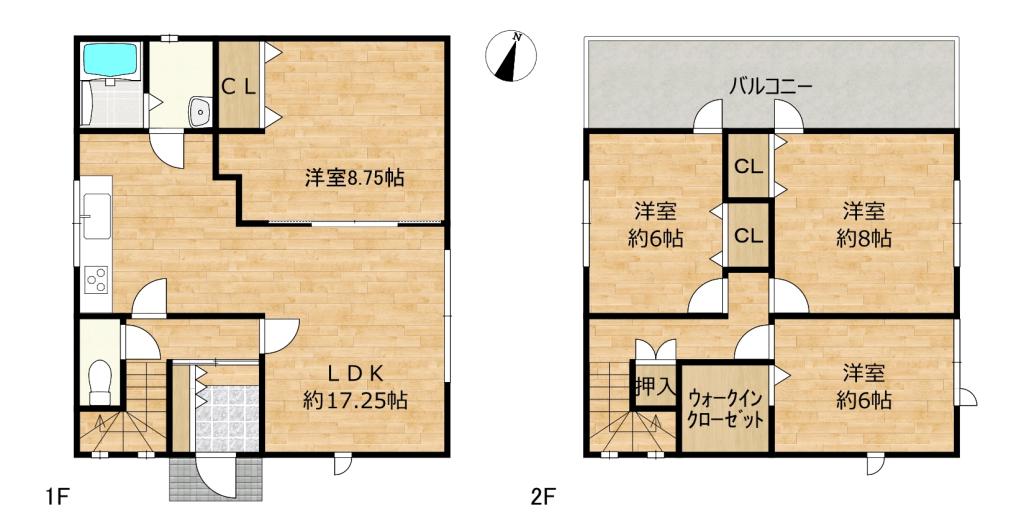 【リフォーム済】西23条南4丁目　4LDK 間取り