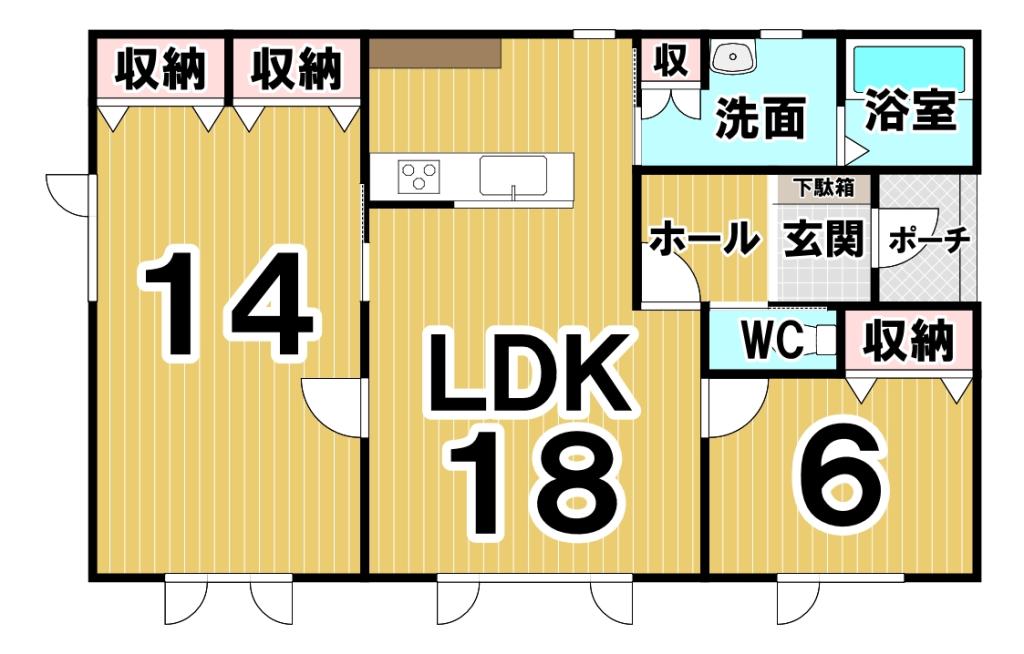 大空町３丁目　新築平家 間取り