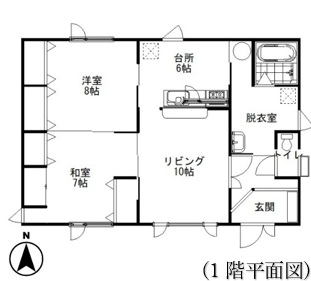 中古住宅　帯広市西9条南34丁目１番地４ 間取り