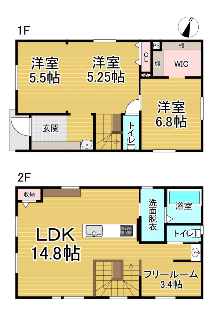 【築4年　スェーデンハウス様施工】西16条南6丁目 間取り