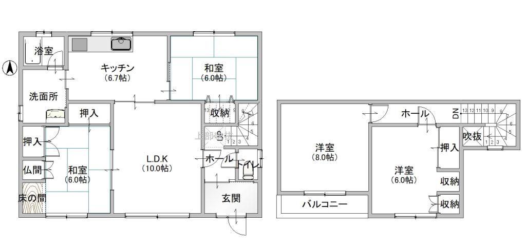 西17条南33丁目の中古住宅 間取り