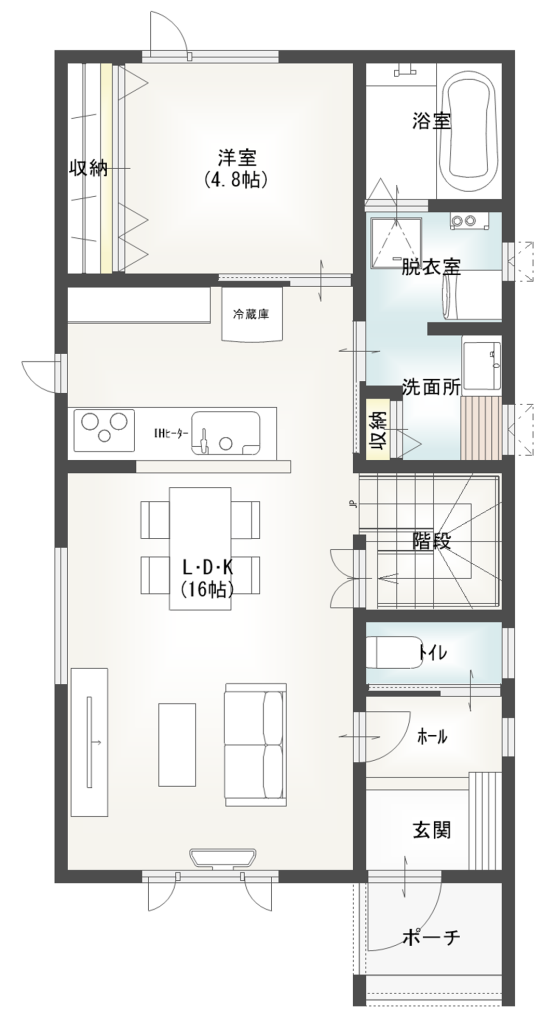【予約受付中】西20南4モデルハウスA棟 間取り