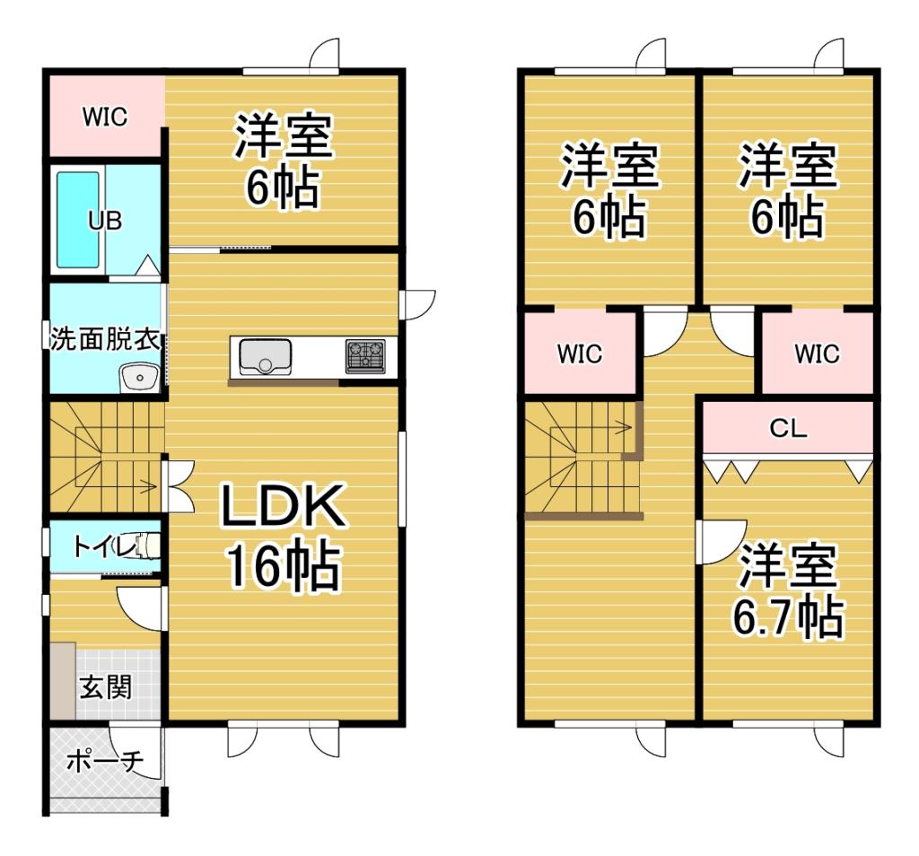 【新築】西20条南4丁目　B棟  間取り