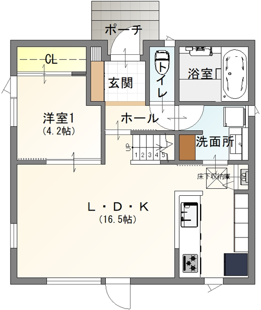  【5LDK二階建て　築10年】帯広市自由が丘四丁目　中島通り沿い 間取り