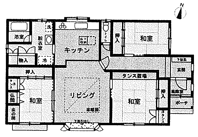 西16条南4丁目　平屋中古住宅　買い物にも通学にも便利な立地 間取り