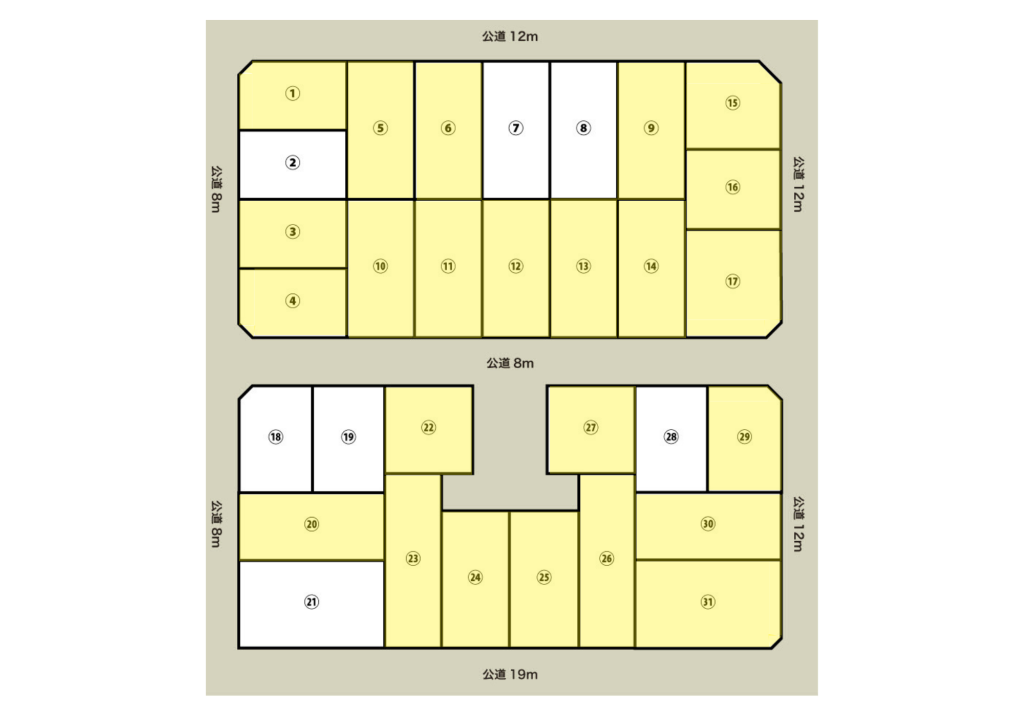  【大型造成地】※フレスポまで徒歩7分！！第1期販売！！　帯広市西2条南34丁目：区画⑱ 間取り