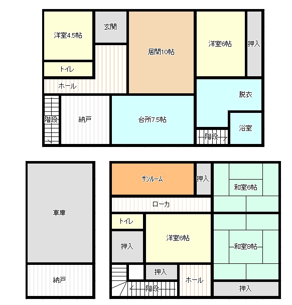 【収益物件】　本別町錦町　中古住宅　現在賃貸中 間取り
