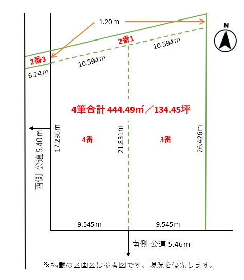 帯広市西3条南32丁目　売土地（明星小・四中） 間取り