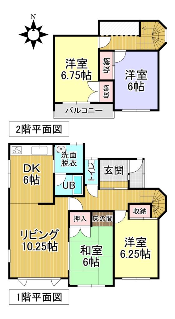 ♪北東角地♪西２５南２＿中古住宅 間取り