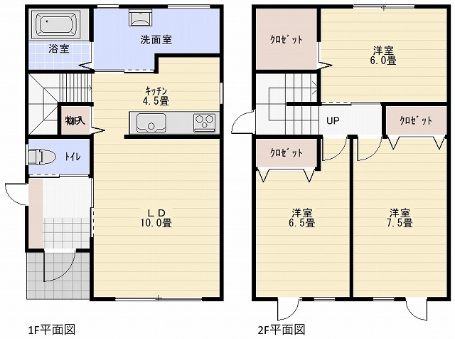 【収益物件】メゾネット×2棟 間取り
