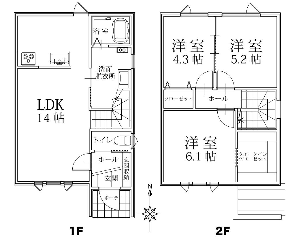 【仲介手数料無料】南道路 コンパクトな3LDK 新築建売住宅　緑ヶ丘2条通5丁目 間取り