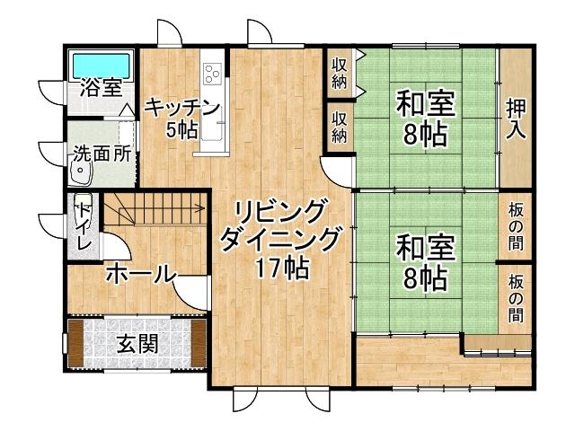 西１６条南４丁目【南西角地！ゆったり４ＳＬＤＫ一戸建♪】 間取り