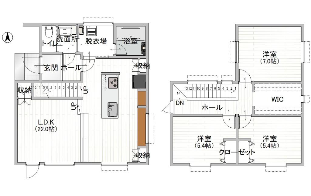 幕別町札内新北町の築浅美邸の中古住宅　※築４年 間取り