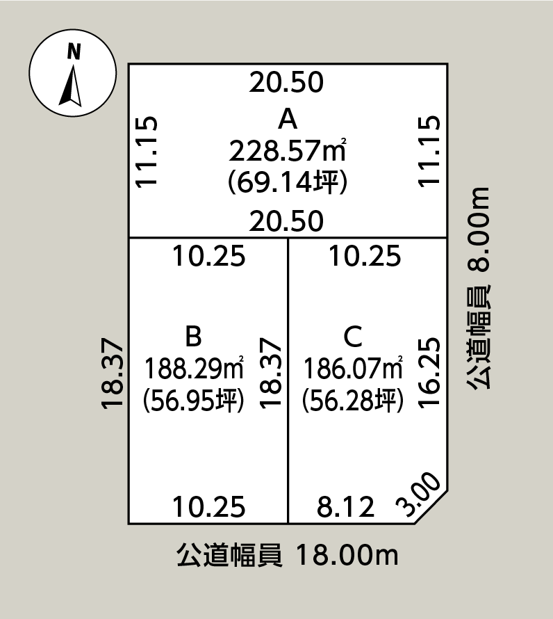 帯広市西17条南5丁目38番8の内【C】 間取り