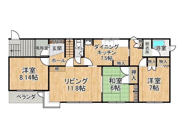 幕別町緑町【Ｒ６年に屋根･外壁塗装、玄関ドア交換済！】 間取り