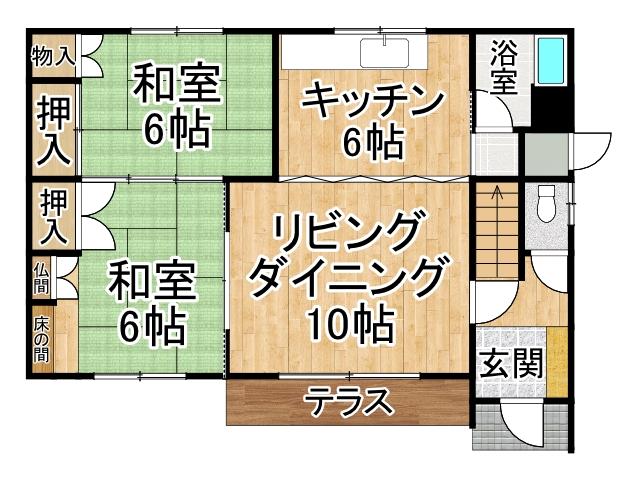 西１３条南１５丁目【平成２８年に屋根塗装済み！！】 間取り