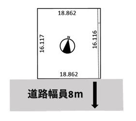 【価格改正】西25条南3丁目　建築条件なし 間取り