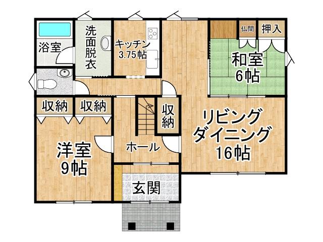 芽室町東１０条６丁目【カーポート設置あり！４ＬＤＫ中古住宅！】 間取り