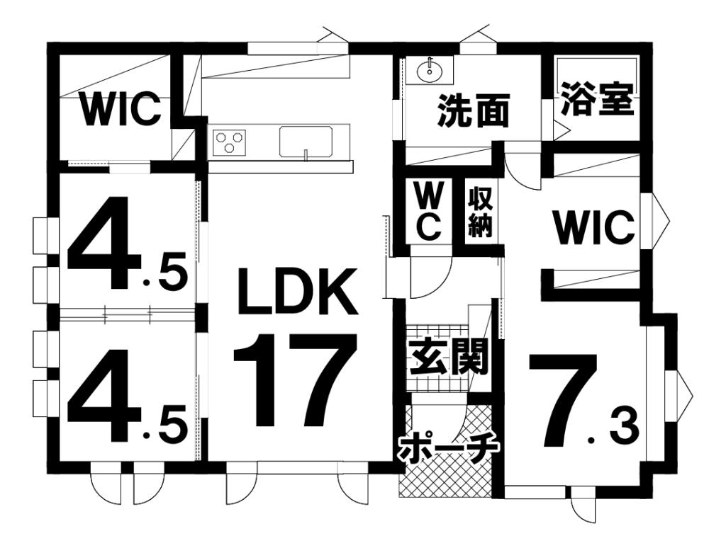 帯広市白樺16条西13丁目　中古平屋 間取り