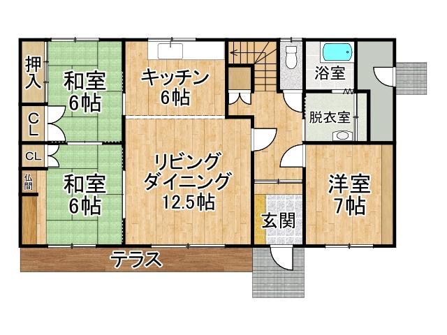清水町南９条９丁目【清水町５ＬＤＫ中古住宅登場！】 間取り