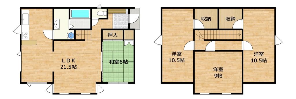【リフォーム済】帯広市自由が丘６丁目　戸建て   間取り