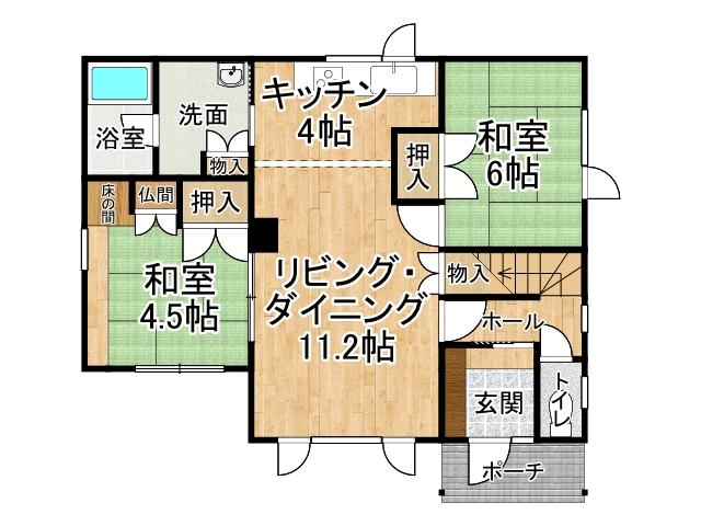 西１９条南４丁目【南東角地！日当たり良好４ＬＤＫ一戸建★】 間取り