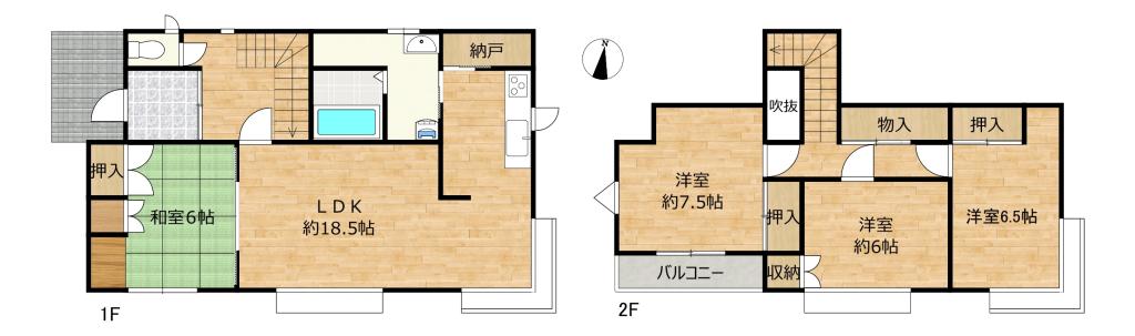 【外構・内装追加リフォーム中】帯広市西23条南4丁目24-17 間取り