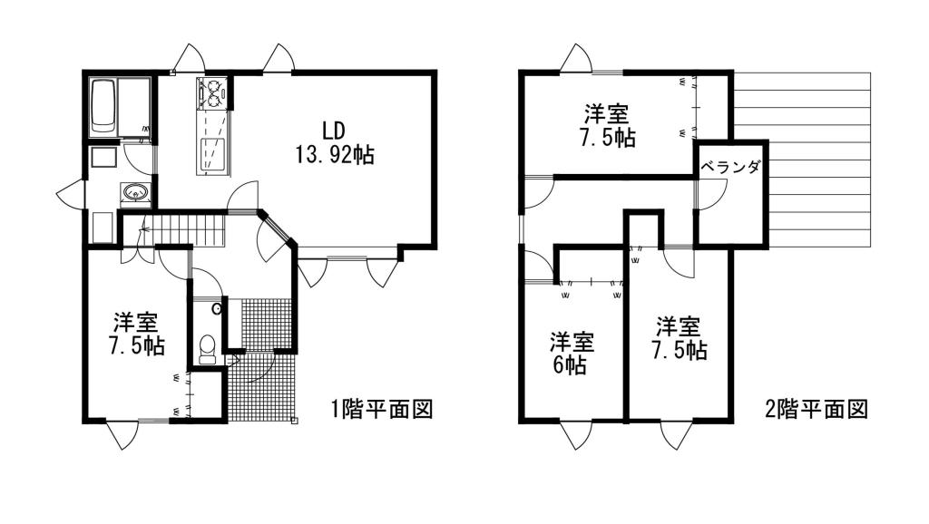 【中古住宅・内外装リフォーム済】幕別町札内新北町64-7 間取り
