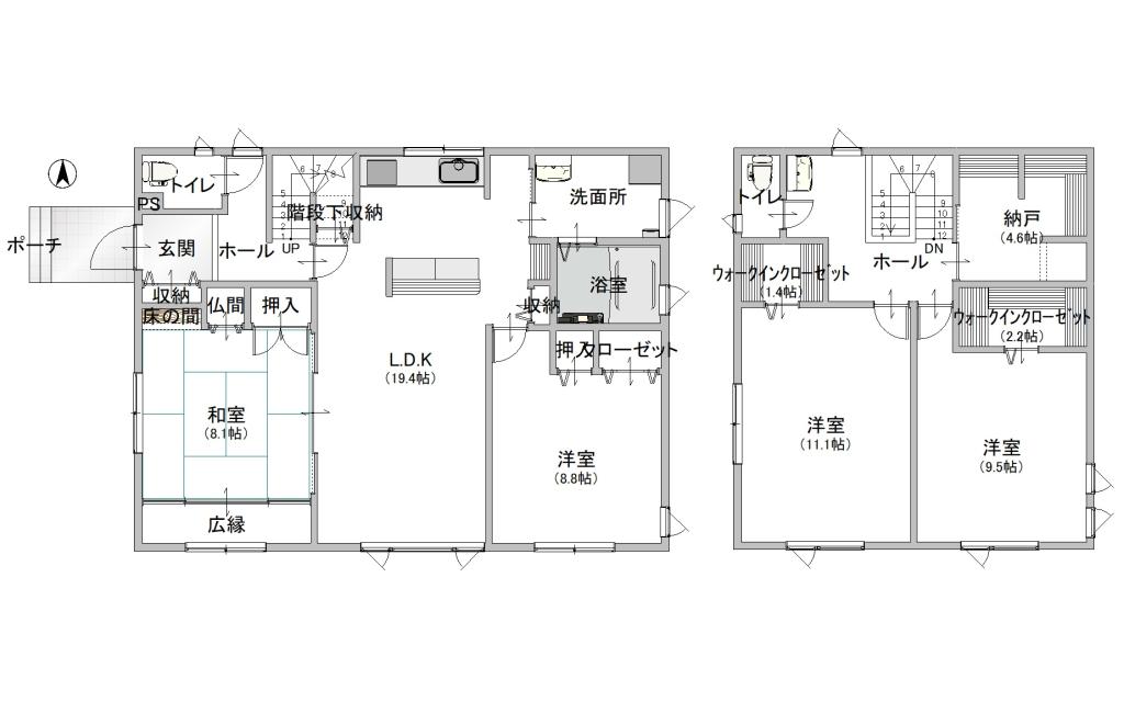 釧路町美原の中古住宅♪ 間取り