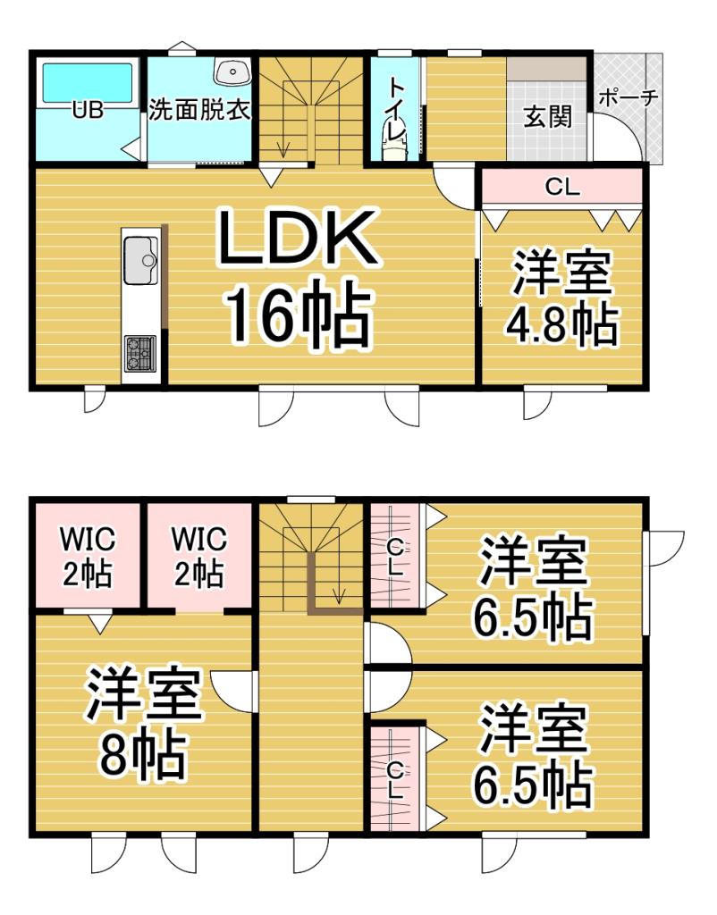 【新築】　西18条南4丁目　A棟 間取り