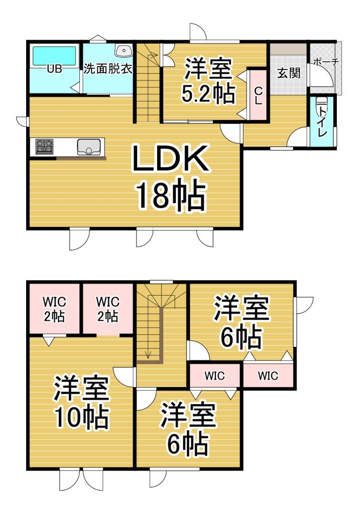 【新築】　西18条南4丁目 　B棟 間取り