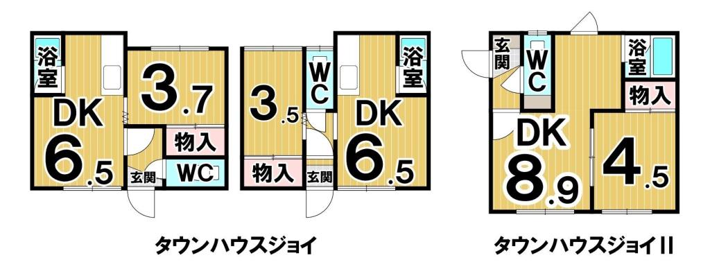 タウンハウスジョイⅠ・タウンハウスジョイⅡ 間取り