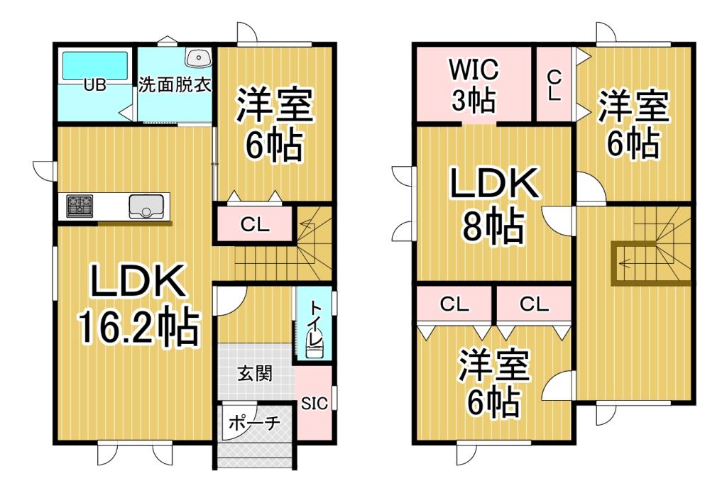 【新築】緑陽台南区　A棟 間取り