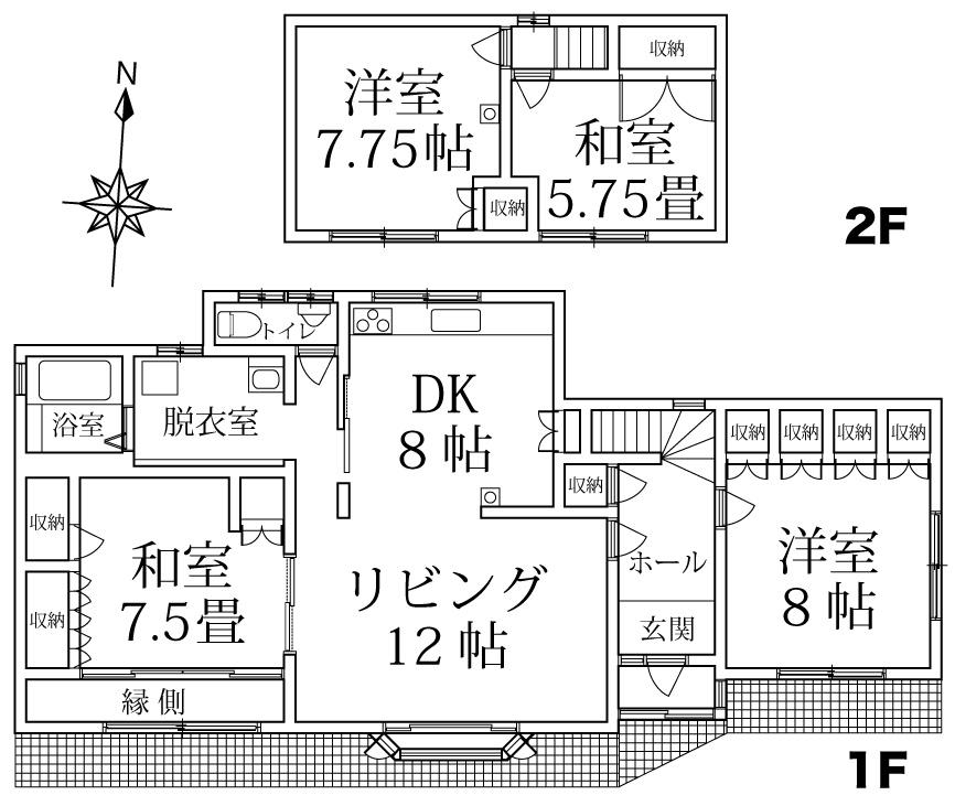 【価格改定】南東角地108坪　緑陽台南区　4LDK　リフォーム有 間取り