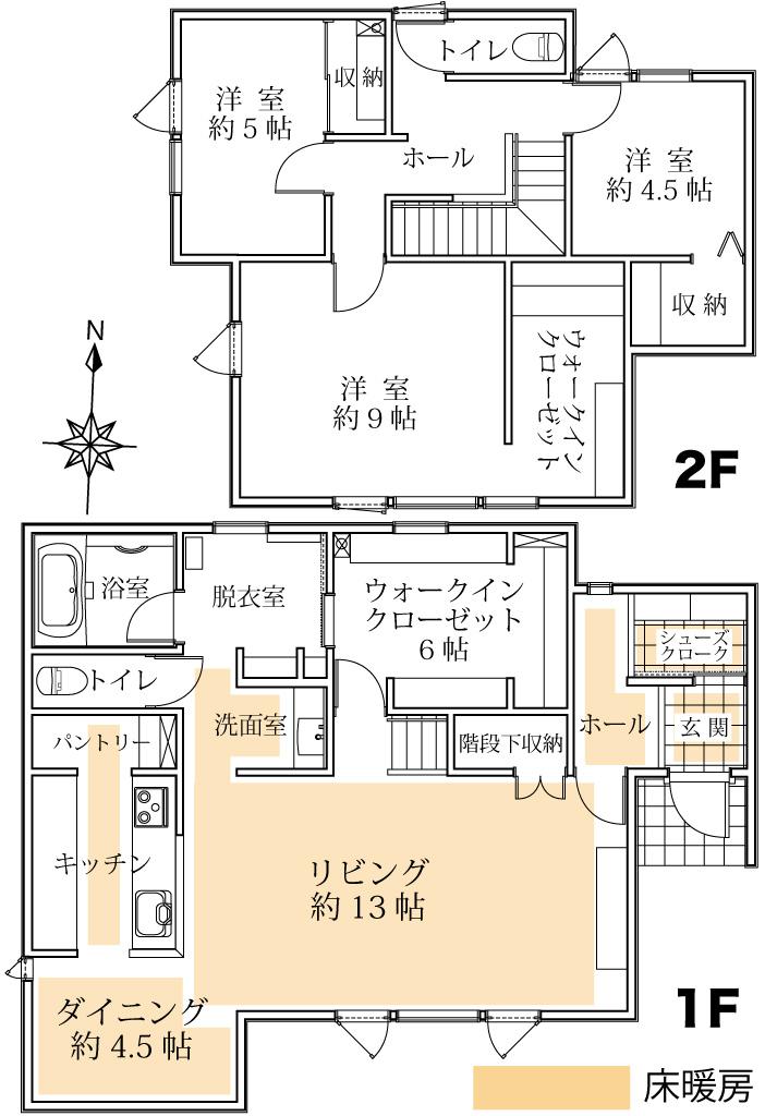 広陽小区域　築浅住宅 西20条南3丁目 ミサワホーム様施工 間取り