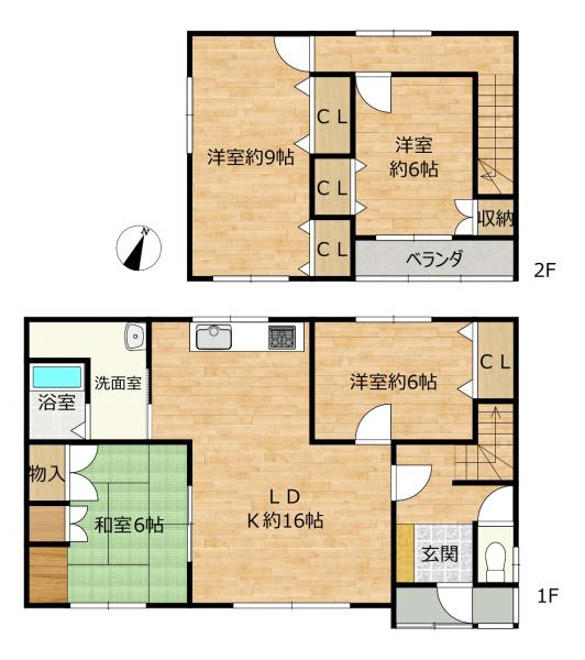 【リフォーム済】帯広市南の森西9丁目2-11   間取り
