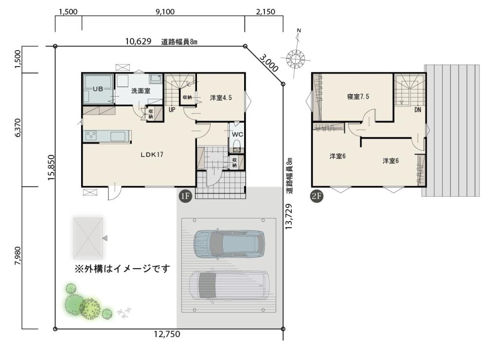 【若葉小 徒歩４分】西17南５ 建売 間取り