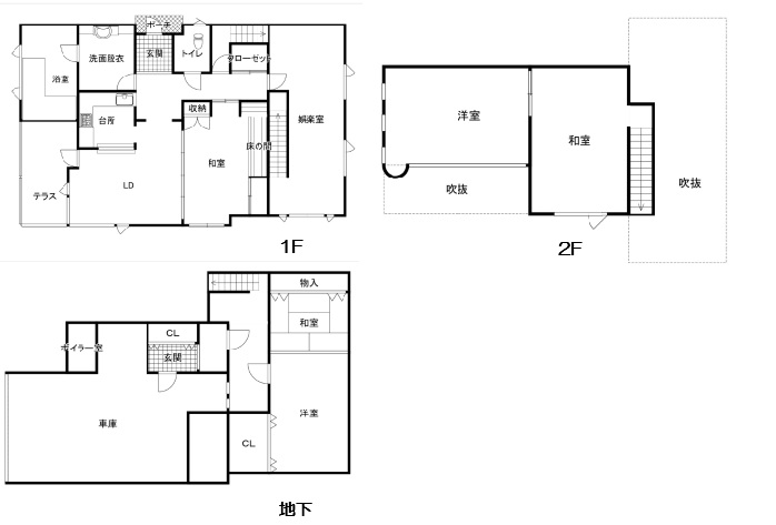 温泉付き別荘【中古住宅】塘路 間取り